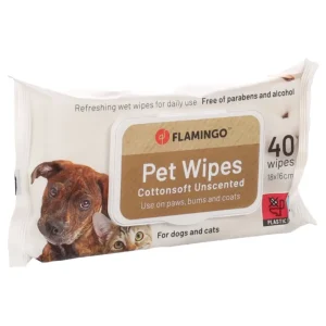 Flamingo Unscented Pet Wipes 18cmx16cm 40wipes