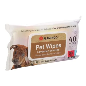 Flamingo Lavander Scented Pet Wipes 18cmx16cm 40wipes