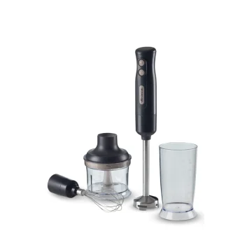 Ariete Breakfast Hand Blender 3in1 with Whisk & Chopper attachment Dark Grey