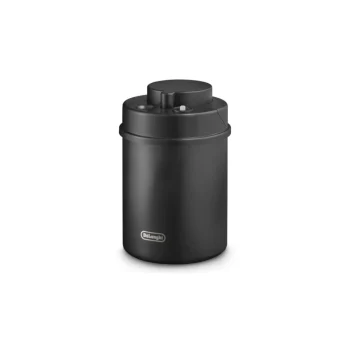 Delonghi Vacuum Coffee Jar - 500 gr Capacity Black Steel Body Coffee Canister