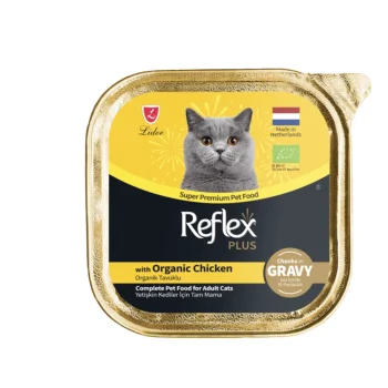 Reflex Plus Meaty Chunks with Organic Chicken in Gravy for Adult Cats 85gr