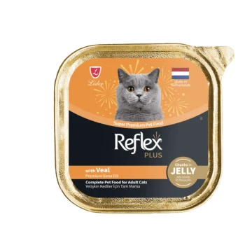 Reflex Plus Meaty Chunks with Veal in Jelly for Adult Cats 85gr