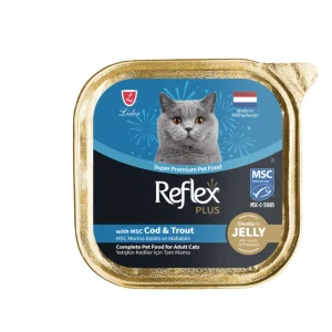 Reflex Plus Meaty Chunks with MSC Cod & Trout in Jelly for Adult Cats 85gr