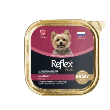 Reflex Plus Meaty Chunks with Beef in Gravy for Mini and Small Breed Adult Dogs 85gr