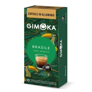 Gimoka Italy Nespresso Compatible Aluminum Coffee Capsules Brazil Density 8 100% Arabica