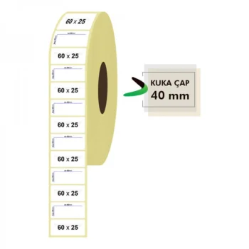 Roll Paper Laminated Thermal Labels 60mm X 25mm 1750 Pcs