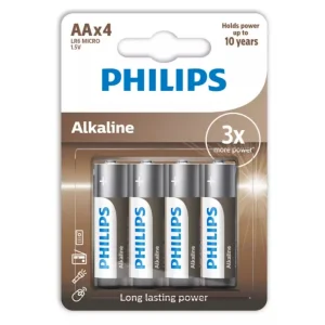 Philips Lr6a4b/10 Alkaline AA 4 Battery