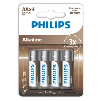 Philips Lr6a4b/10 Alkaline AA 4 Battery