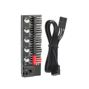Fan Splitter 5 Port Y Pwm Splitter 4 Pin Hub Cpu Cable Coupler