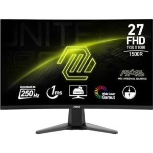 Msi 27" Mag 27c6x Curved 1500r Va 1ms 250hz(Oc) Fhd Monitor