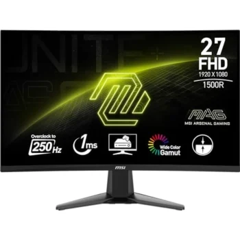 Msi 27" Mag 27c6x Curved 1500r Va 1ms 250hz(Oc) Fhd Monitor