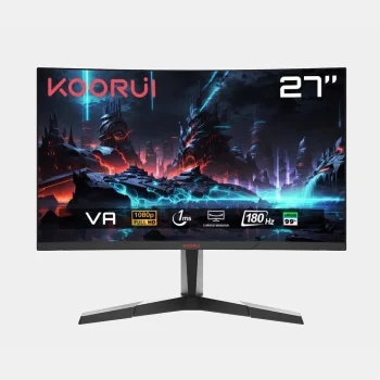 Koorui 27" 27e6ca Curved 180hz 1ms Fhd Hdmi+Dp Gaming Monitor