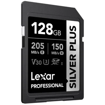 Lexar 128gb Professional Silver Plus Sdxc Uhs-I 205mb/S-100mb/S Memory Card