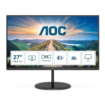 Aoc 27" U27v4ea Ips 4k Mm Monitor 4ms Dp, Hdmi, 60hz, Speaker Monitor