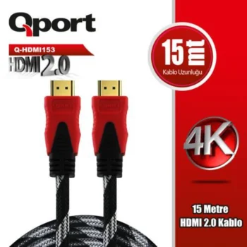 Qport Q-Hdmi153 15mt 2.0v/Version 4k/Gold Tipped Cable