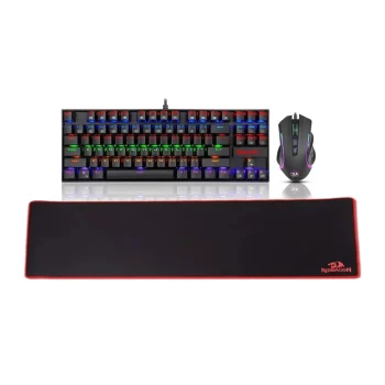 Redragon S116 Mouse+Mechanical Red Switch Us Keyboard+Mousepad Combo)
